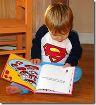 little boy reading