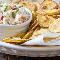 Loaded Baked Potato Dip with Homemade Chips