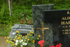 The reminder that some people belong in hell. They don't leave even the dead in peace. The hands of the statue of Christ have been broken off to test it for metal.