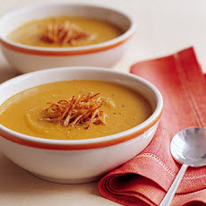 Spiced Red Lentil Soup with Crispy Fried Ginger