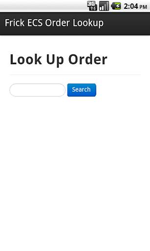 Frick Controls Order Lookup