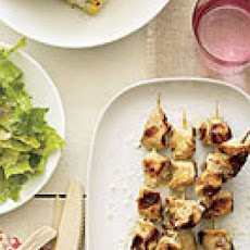 Chicken Caesar Kebabs with Grilled Corn