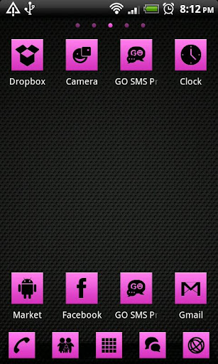 Pink Squares GO Launcher EX
