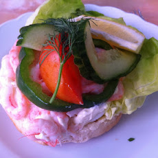 Mile-high shrimp sandwiches