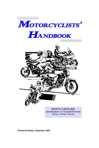 N. Carolina Motorcycle Manual