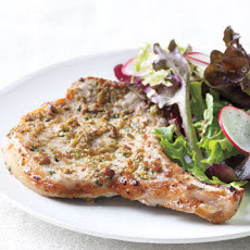 Tapenade Pork Chops with Green Salad