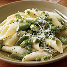 Penne with Asparagus, Sage and Peas