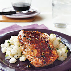 Grilled Plum and Prosciutto–Stuffed Pork Chops