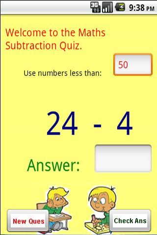 Maths - Subtraction Quiz