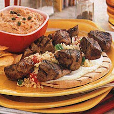 Grilled Cumin-Lamb Pitas with Couscous and Yogurt