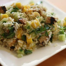 Chicken, Rice, and Mango in Lettuce Wraps