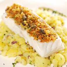 Cod with Crushed Potatoes and Anchovy-Olive Oil Emulsion