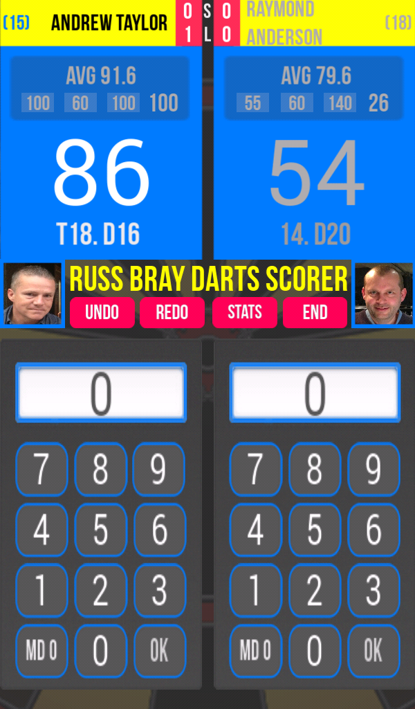 Android application Russ Bray Darts Scorer screenshort
