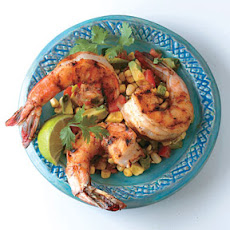 Chile-Rubbed Shrimp with Avocado Corn Cocktail