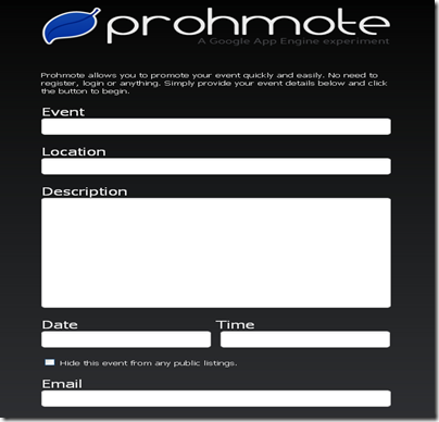 prohmote, promuovere eventi