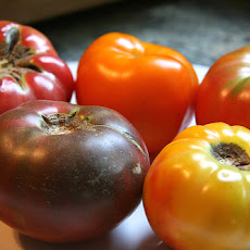 Heirloom Tomato Pesto with a hint of Brown Buttered Sage Sauce over Heirloom Tomato Gnocchi