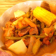 Beef Puchero (A Mexican Stew With Hominy & Vegetables)