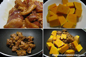 南瓜炆排骨製作圖 Braised Pork Ribs with Pumpkin Procedure 南瓜炆排骨製作圖 Braised Pork Ribs with Pumpkin Procedure