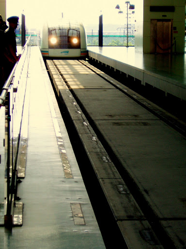 Our Superfast Maglev Train arrives; Pudong-Shanghai, 2006