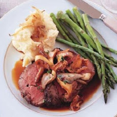 Roast Beef with Wild Mushroom Sauce and Caramelized-Shallot Mashed Potatoes