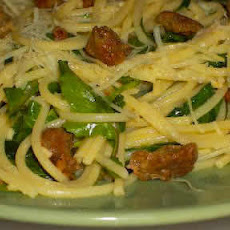 Spaghetti with Italian Sausage and Arugula