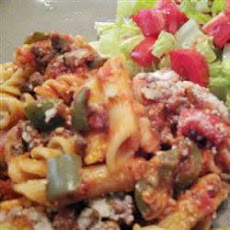 Beef and Cheese Baked Pasta