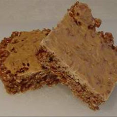 Cocoa Rice Krispies Treats With Peanut Butter Topping