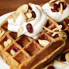 Pumpkin Waffles With Trail-Mix Topping
