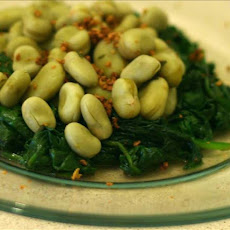 Sauteed Spinach and Fava Beans