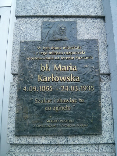 Tablica bł. Maria Karłowska
