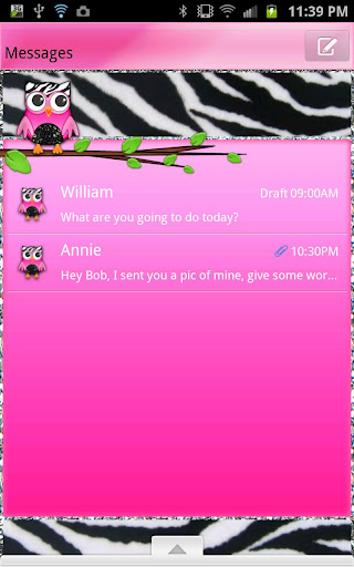 GO SMS - Zebra Pink Owl