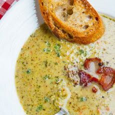 Roasted Broccoli and Cheddar Soup