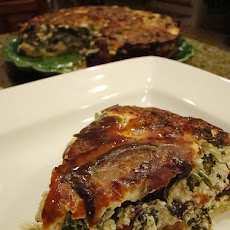 Spinach Beef Spaghetti Pie
