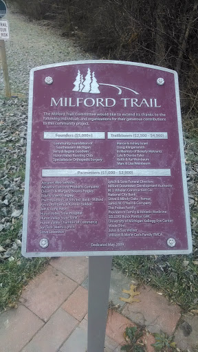 Milford-Kensington Trail Head Plaque