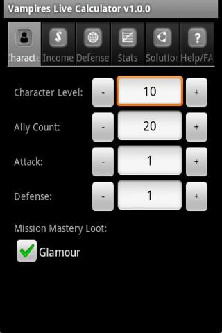 Vampires Live Calculator