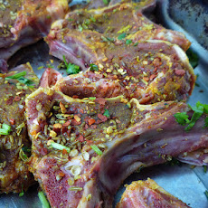 Spice Rubbed Lamb Chops with Green Beans