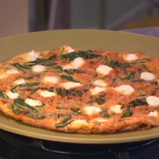 Foolproof Open-Faced Goat Cheese, Chopped Spinach and Sun-Dried Tomato Omelet