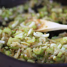 Chicken Sausage Brown Rice Stuffing with Celery and Mushrooms