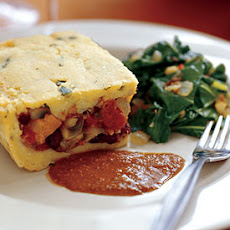 Cornbread Casserole and Butternut Squash, Mushrooms, and Ancho Mole
