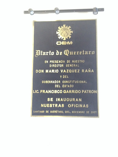 Placa Diario De Querétaro