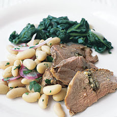 Rosemary-Garlic Lamb with White Beans