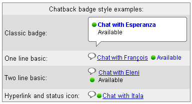ChatBack Options