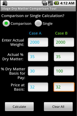 Wet Feed Comparison Tool