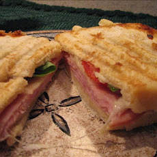 Mozzarella, Ham, and Basil Panini