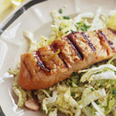 Soy-Ginger Grilled Salmon and Napa Sesame Slaw