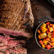 Balsamic-Marinated Grilled Flank Steak with Bell Pepper Relish Recipe