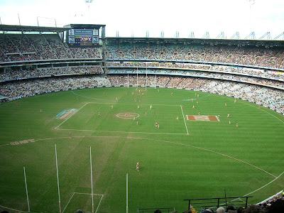 Stade de footie a Melbourne ou Herve a assiste a un match la semaine derniere
