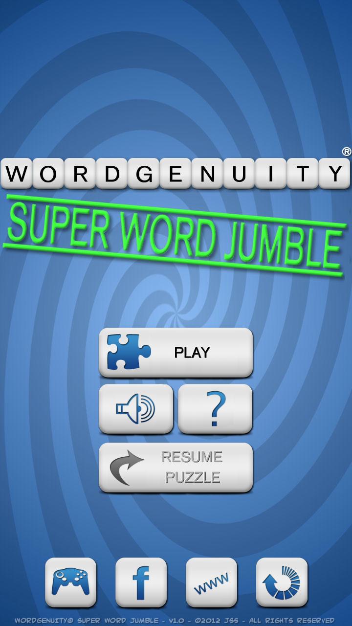 Android application Wordgenuity® Super Word Jumble screenshort