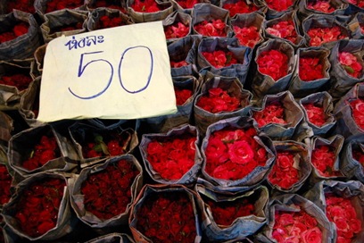 bunches of roses for 50 baht
