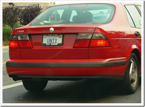 geek licence plate : unix linux car